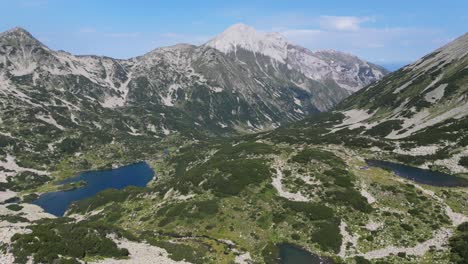 Pirin-National-Park-Lakes-and-Mountain-Landscape-in-Bulgaria---Aerial-4k