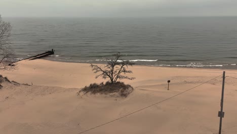 High-angle-aerial-spin-around-a-dead-lonely-tree