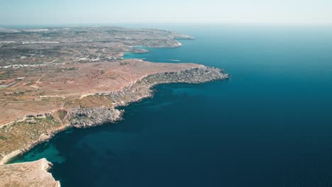 Drohnenschuss,-Luftaufnahme,-Küste-Von-Malta