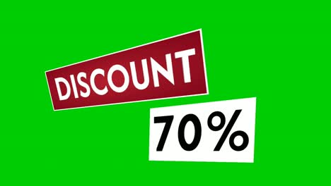 Discount-70%-percent-text-animation-motion-graphics-suitable-for-your-flash-sales,black-Friday,-shopping-projects-business-concept-on-green-screen