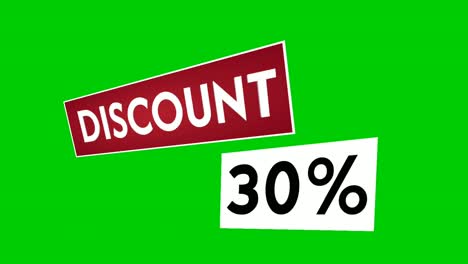 Discount-30%-percent-text-animation-motion-graphics-suitable-for-your-flash-sales,black-Friday,-shopping-projects-business-concept-on-green-screen