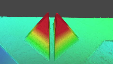 Modelo-Digital-De-Elevación-De-Pirámides,-Modelo-3d-De-Fotogrametría,-Mapeo-Con-Drones-Para-Inspecciones,-Ingeniería,-Cartografía,-Animación-Con-Mapa-De-Elevación-Y-Profundidad