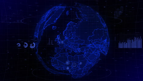 Der-Rotierende-Videohintergrund-Eines-Filmischen-Digitalen-Globus-Zeigt-Das-Land-Polen-Mit-Zoom