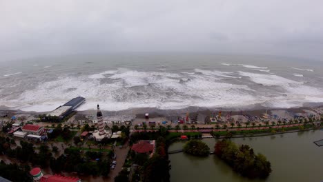 Time-laps-of-big-waves-coming-in-from-Black-sea-towards-mainland-on-city-Batumi