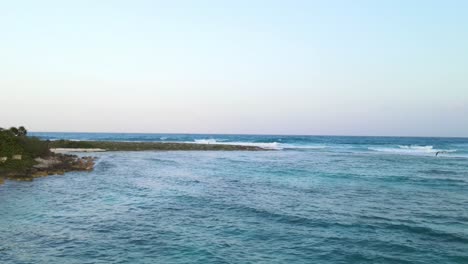 Aerial-view-of-Akumal-coastline-in-the-evening