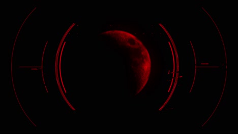 El-Escáner-De-Pantalla-HUD-Activa-La-Trayectoria-Lunar-De-La-Media-Luna-Roja-Con-Un-Objetivo-Circular