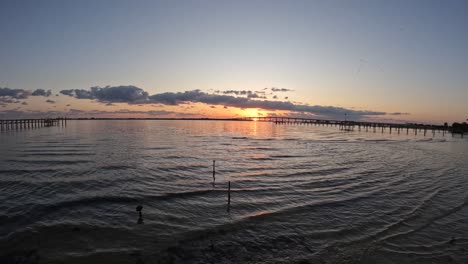 Amanecer-Timelapse-En-La-Laguna-Del-Río-Indio,-Florida