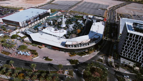 Aerial-View,-Las-Vegas-Ballpark-and-City-National-Ice-Skating-Rink-in-Summerlin-Neighborhood,-Drone-Shot