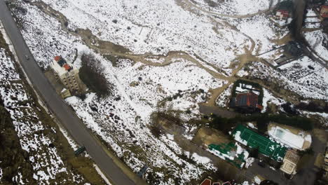 Snow-covered-paths-and-landscapes-in-the-village-of-Kfardebian,-Lebanon