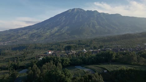 Vista-Aérea-Del-Hermoso-Paisaje-Del-Campo-Indonesio