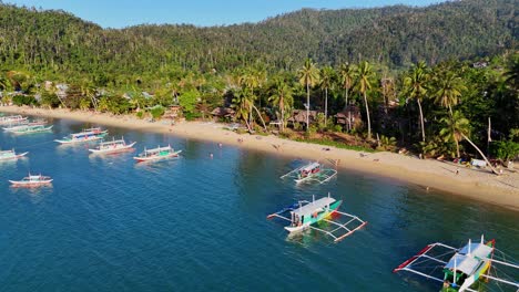 Drohnenaufnahmen-Vom-Strand-Von-Port-Barton-Auf-Der-Insel-Palwan-Auf-Den-Philippinen