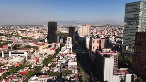 Aerial-view-of-Mexico-City,-sunny-and-clear-morning
