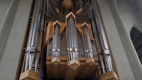 Pipe-Organ-Musical-Instrument-on-Walls-of-Catholic-Church