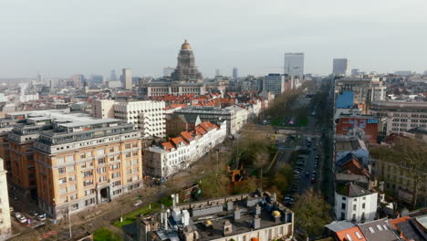 Aerial-View-Of-Palace-of-Justice,-Courthouse-In-Brussels,-Belgium