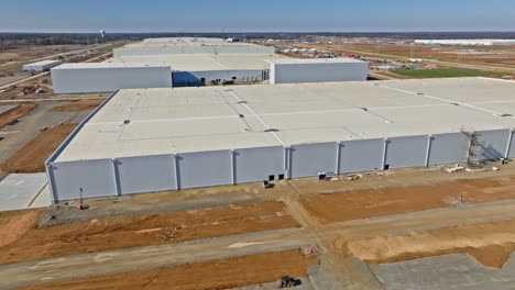 Drone-orbit-of-Ford's-Megacampus-BlueOval-City-and-its-electric-vehicle-and-battery-manufacturing-in-Stanton,-Tennessee