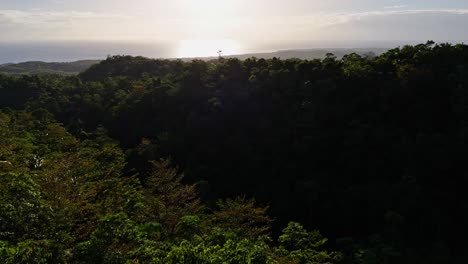 Drohnenaufnahmen-Der-Morgendämmerung-über-Dem-Dschungel-Von-Siquijor-Auf-Den-Philippinen