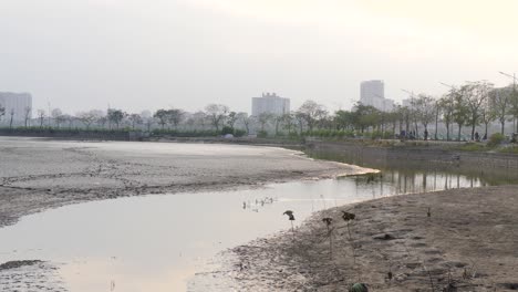 Drought-impacted-reservoir,-Hanoi-city