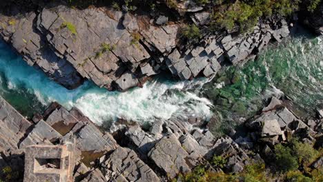 Aerial:-river-in-abisko-national-park,-in-northern-Sweden