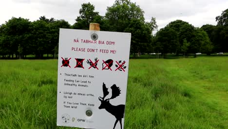 Schilder-Mit-Verboten-Zur-Hirschfütterung-Im-Phoenix-Park