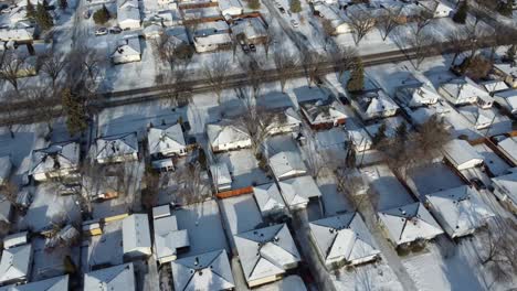 Hermosas-Vistas-Aéreas-Invernales-De-La-Ciudad-De-Winnipeg,-Canadá