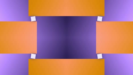 Block-Linear-Rechteck-Quadrat-Form-Nahtlose-Animation-Bewegung-Hintergrund-Geometrische-Spiegel-Overlay-Farbe-Orange-Lila