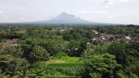 Vista-Del-Majestuoso-Volcán-Monte-Merapi-Sobre-Un-Paisaje-Tropical