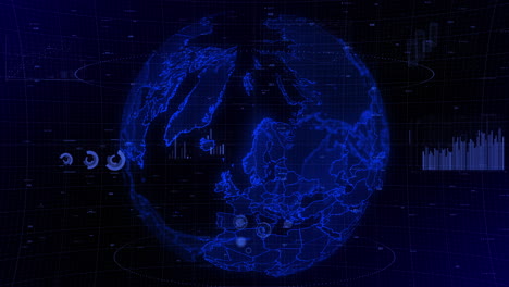 cinematic-digital-globe-rotating-video-background-showcases-zooming-in-on-Norway-country