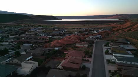 Washington-County,-Utah,-United-States---A-Late-Afternoon-View-of-Hurricane-City---Drone-Flying-Forward