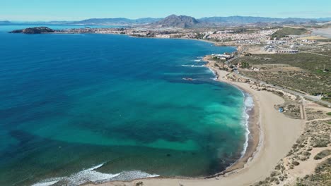 Playa-Y-Costa-De-Mazarrón-En-Murcia,-Costa-Cálida,-España---Antena-4k