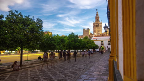 Time-lapse-Spanish-city-Cathedral-Saint-Mary-of-the-See-Seville-Cathedral