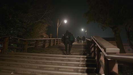 Evening-ambiance-on-a-lit-Venetian-bridge