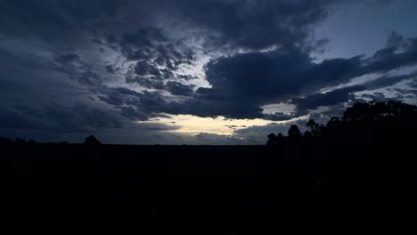 Timelapse-dramatic-sky-with-storm-clouds-in-African-nature-landscape