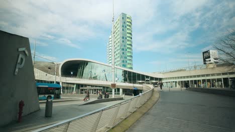 Arnhem-central-train-and-bus-station-during-day-travel-to-right-Netherlands