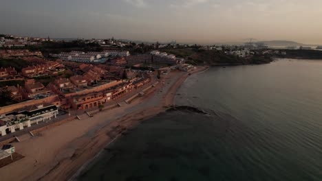 drone-aerial-approach-video-of-industrial-port-of-city-of-Algeciras-in-Spain-during-first-lights-of-sun