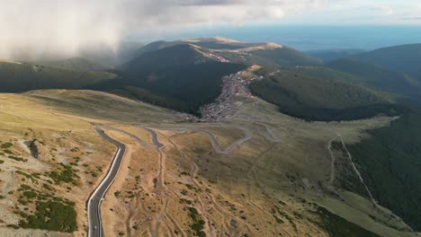 Transalpina-Scenic-Road-in-Carpathian-Mountains,-Romania---Aerial-4k