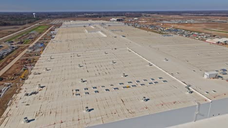 Órbita-Aérea-Del-Megacampus-De-Ford-En-Blueoval-City,-Que-Muestra-El-Progreso-De-La-Construcción-De-Las-Instalaciones-En-Stanton,-Tennessee.