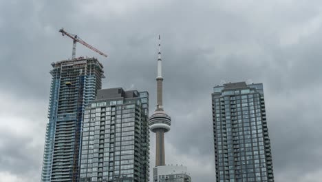 Condo-Construction-Next-To-Cn-Tower,-Toronto-Timelapse