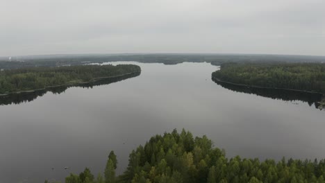Foggy-calm-lake-in-Northern-Sweden,-Scandinavia-part-02