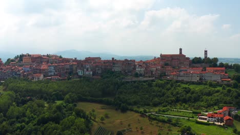 Aerial-View-Of-Vicoforte-Commune-Buildings-On-Hilltop