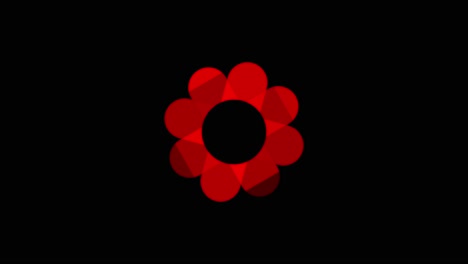 Flor-Giratoria-Roja-Para-Animación-De-Logotipo-En-Forma-Circular