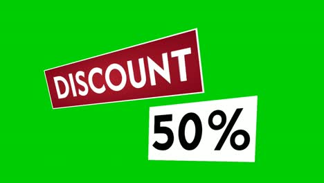 Discount-50%-percent-text-animation-motion-graphics-suitable-for-your-flash-sales,black-Friday,-shopping-projects-business-concept-on-green-screen