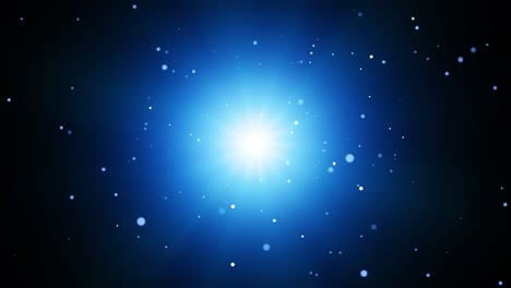 Movimiento-Cósmico-Dinámico:-Rayos-De-Sol-Radiantes-Y-Partículas-Flotantes---Resplandor-Celestial:-Polvo-De-Estrellas-Brillante-En-El-Espacio-Profundo