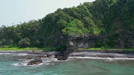 Aerial-circular-view-from-Santa-Catarina-tunnel-at-Sao-Tome,Africa