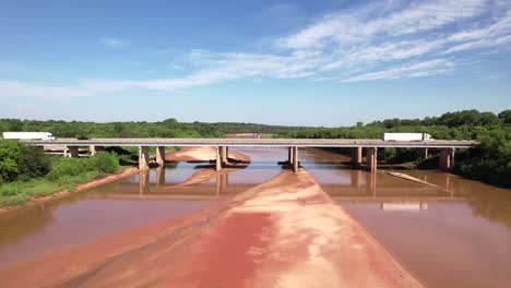 Aerial-footage-of-the-red-river