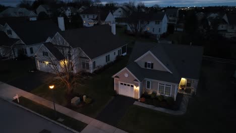 Dark-house-in-American-neighborhood-at-night