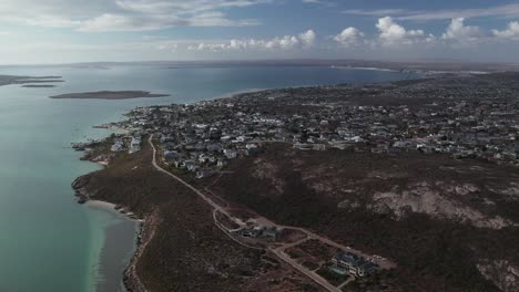 Panoramic-View-Of-Shark-Bay-At-Langebaan-Lagoon-Near-West-Coast-National-Park,-South-Africa