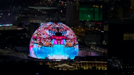 Night-View-Of-The-Sphere-In-Las-Vegas,-Nevada