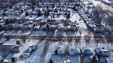 Hermosas-Vistas-Aéreas-Invernales-De-La-Ciudad-De-Winnipeg,-Manitoba,-Canadá