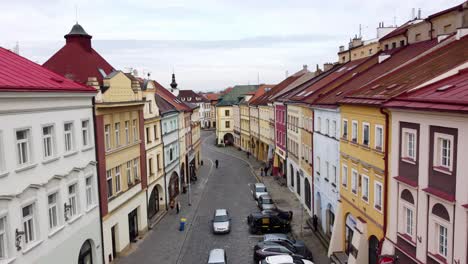 Colorful-Buildings-At-The-Historic-Town-Of-Hradec-Kralove-In-The-Czech-Republic