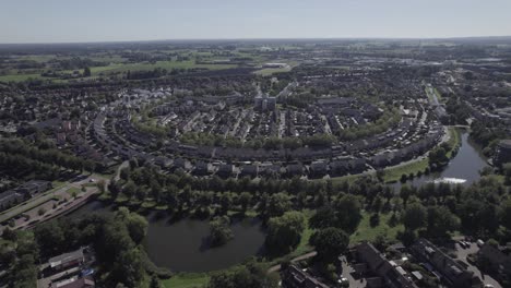 Aerial-view-of-distinctive-residential-neighborhood-Leesten-in-suburbs-of-Zutphen-with-distinct-shape
